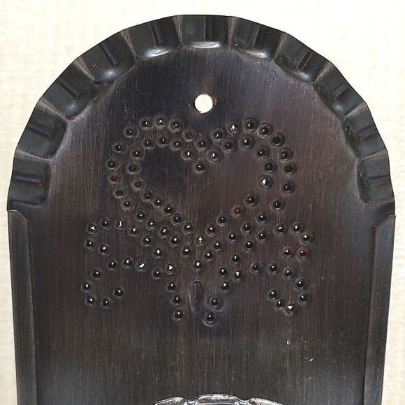 Metal Tin Punch Hurricane Candle Sconce Bronze Finish - Picture 2 of 10